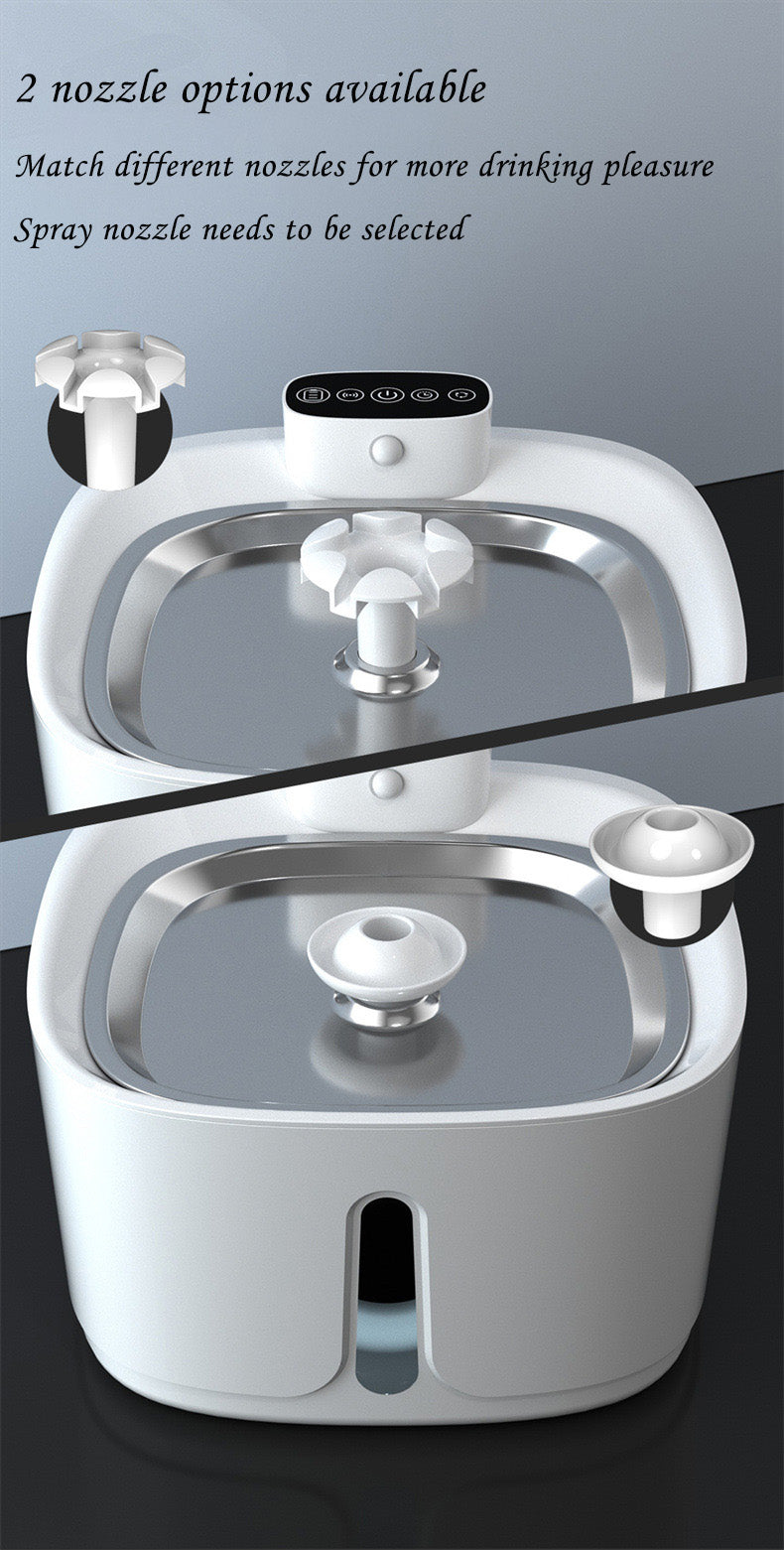Smart Pet Water Dispenser Wireless Stainless Steel Cat Dog Silent Filtered Live Water Automatic Drinking Fountain Cat Water Dispenser