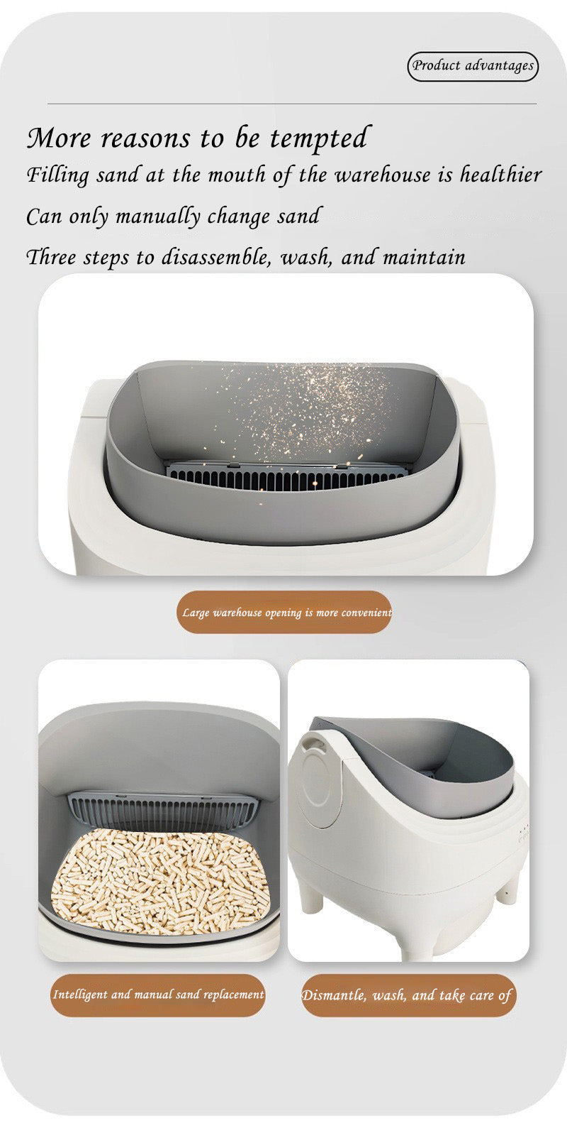 Open Smart Cat Litter Box Fully Automatic Cat Toilet Open Automatic Cleaning Poop Scooper Cat Supplies