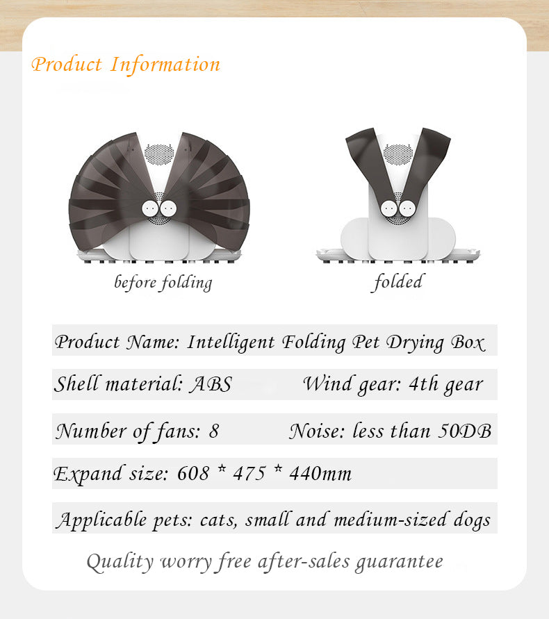 Pet Dryer Foldable Drying Box Cat Dryer Small Dog Drying Blowing Hair Household Smart Drying Box