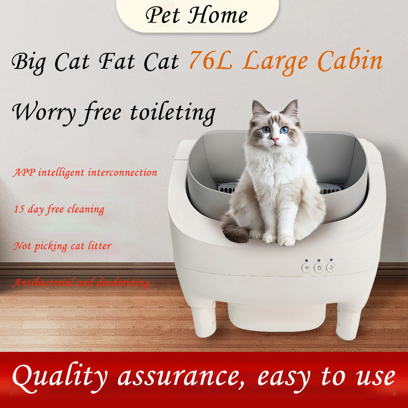 Open Smart Cat Litter Box Fully Automatic Cat Toilet Open Automatic Cleaning Poop Scooper Cat Supplies
