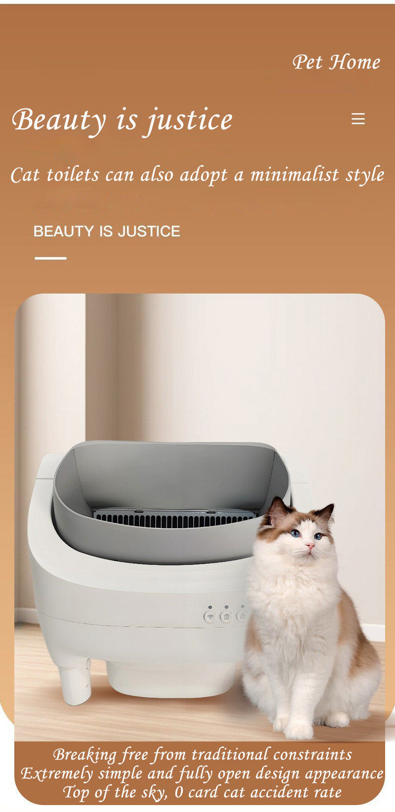 Open Smart Cat Litter Box Fully Automatic Cat Toilet Open Automatic Cleaning Poop Scooper Cat Supplies