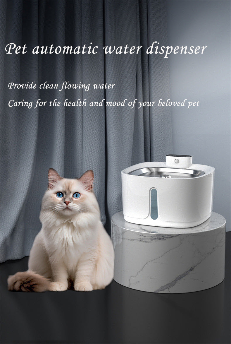 Smart Pet Water Dispenser Wireless Stainless Steel Cat Dog Silent Filtered Live Water Automatic Drinking Fountain Cat Water Dispenser