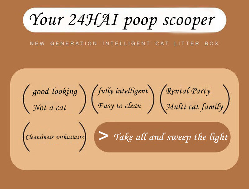 Open Smart Cat Litter Box Fully Automatic Cat Toilet Open Automatic Cleaning Poop Scooper Cat Supplies