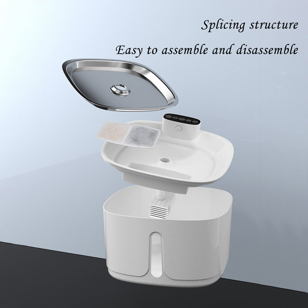 Smart Pet Water Dispenser Wireless Stainless Steel Cat Dog Silent Filtered Live Water Automatic Drinking Fountain Cat Water Dispenser