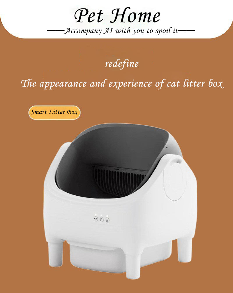 Open Smart Cat Litter Box Fully Automatic Cat Toilet Open Automatic Cleaning Poop Scooper Cat Supplies