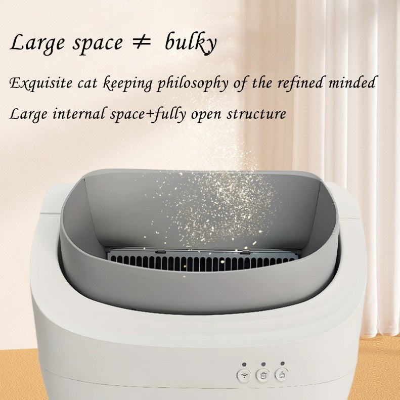 Open Smart Cat Litter Box Fully Automatic Cat Toilet Open Automatic Cleaning Poop Scooper Cat Supplies