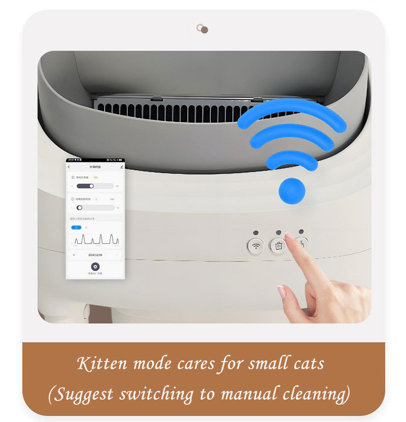 Open Smart Cat Litter Box Fully Automatic Cat Toilet Open Automatic Cleaning Poop Scooper Cat Supplies