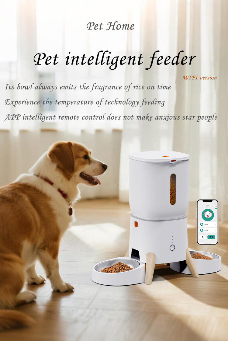 5L PET Intelligence Feeder APP Control the Remote Feeder One Machine Double Bowl Automatic Feeder for Cats and Dogs