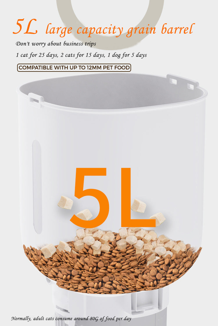 5L PET Intelligence Feeder APP Control the Remote Feeder One Machine Double Bowl Automatic Feeder for Cats and Dogs